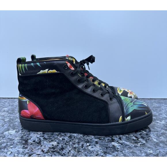 Christian Louboutin Floral Leather Sneakers Men’s Size 41